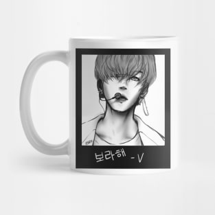 BTS - V gray scale portriat Mug